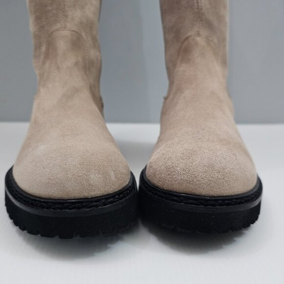 Aquatalia Mire Over The Knee Boot Womens 10 Taupe Suede Waterproof Tall Pull On - Picture 7 of 14